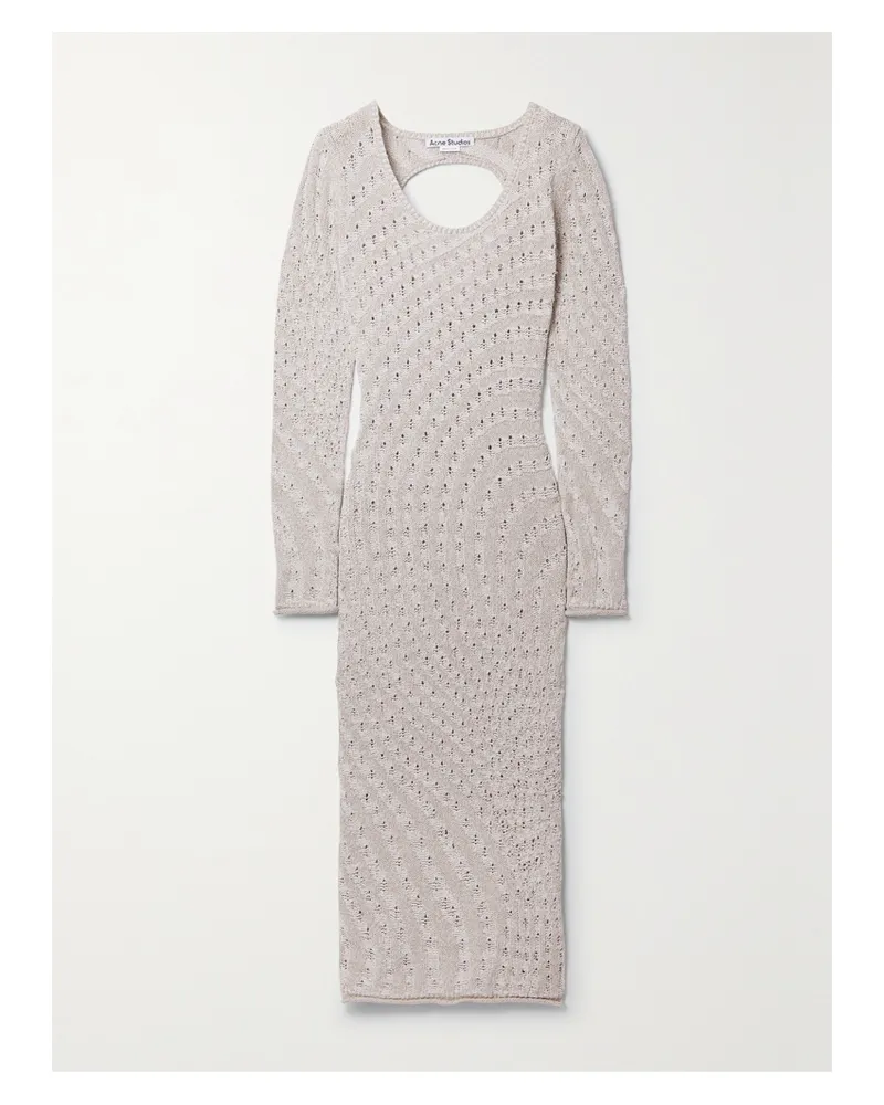 Acne Studios Keleste Midikleid Aus Einer Gehäkelten Stretch-baumwollmischung Mit Rückenausschnitt - Grau Grau