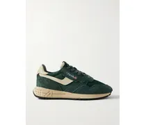 Reelwind Low Sneakers Aus Veloursleder Und Shell Mit Besätzen Aus Strukturiertem Leder - Grün