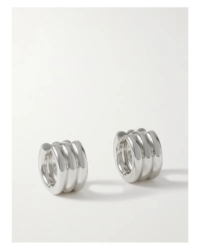 Roxanne Assoulin The Triple Tube Silver-tone Hoop Earrings Silver