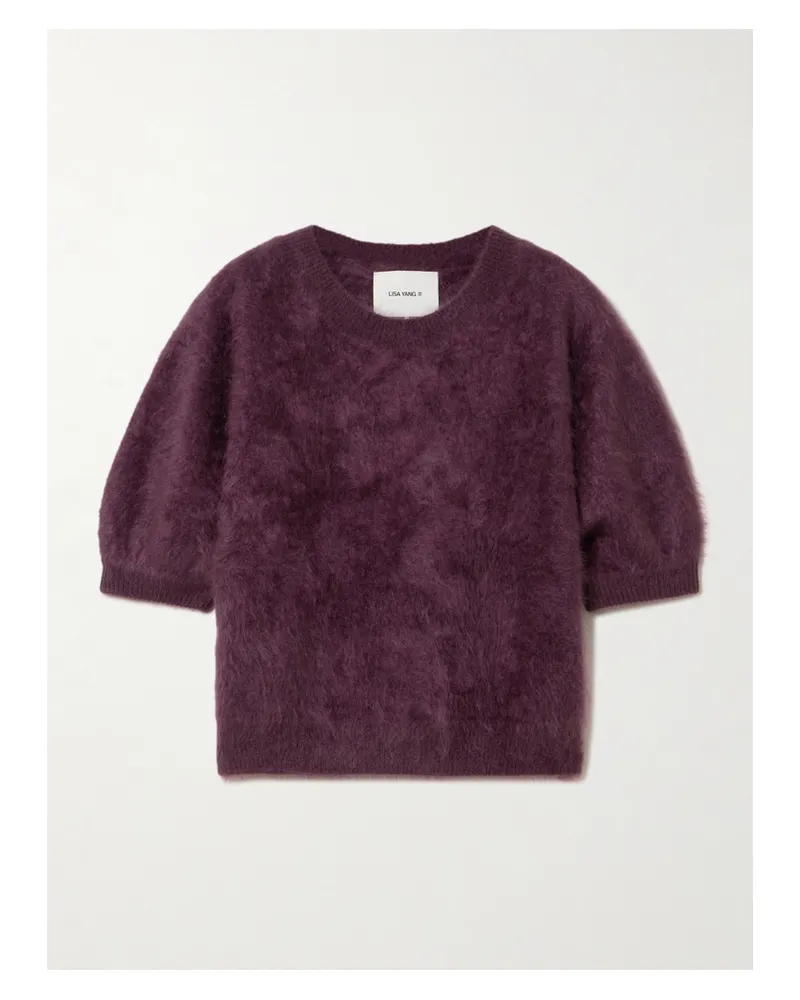 Lisa Yang Juniper Brushed Cashmere Sweater - Burgundy Burgundy