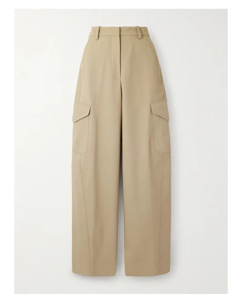 Givenchy Cargohose Mit Weitem Bein Aus Gabardine Aus Einer Baumwoll-wollmischung - Neutral Neutral