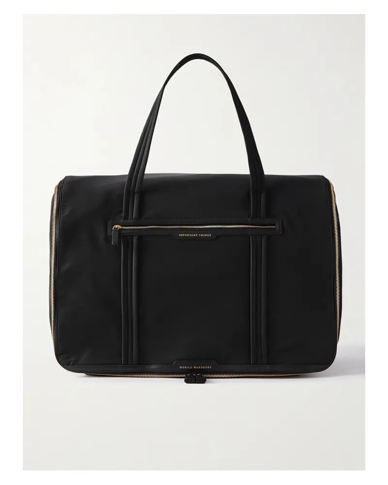 Anya Hindmarch Mobile Wardrobe Leather-trimmed Econyl® Travel Case - Black Black