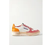 Super Vintage Sneakers Aus Leder In Distressed-optik - Orange