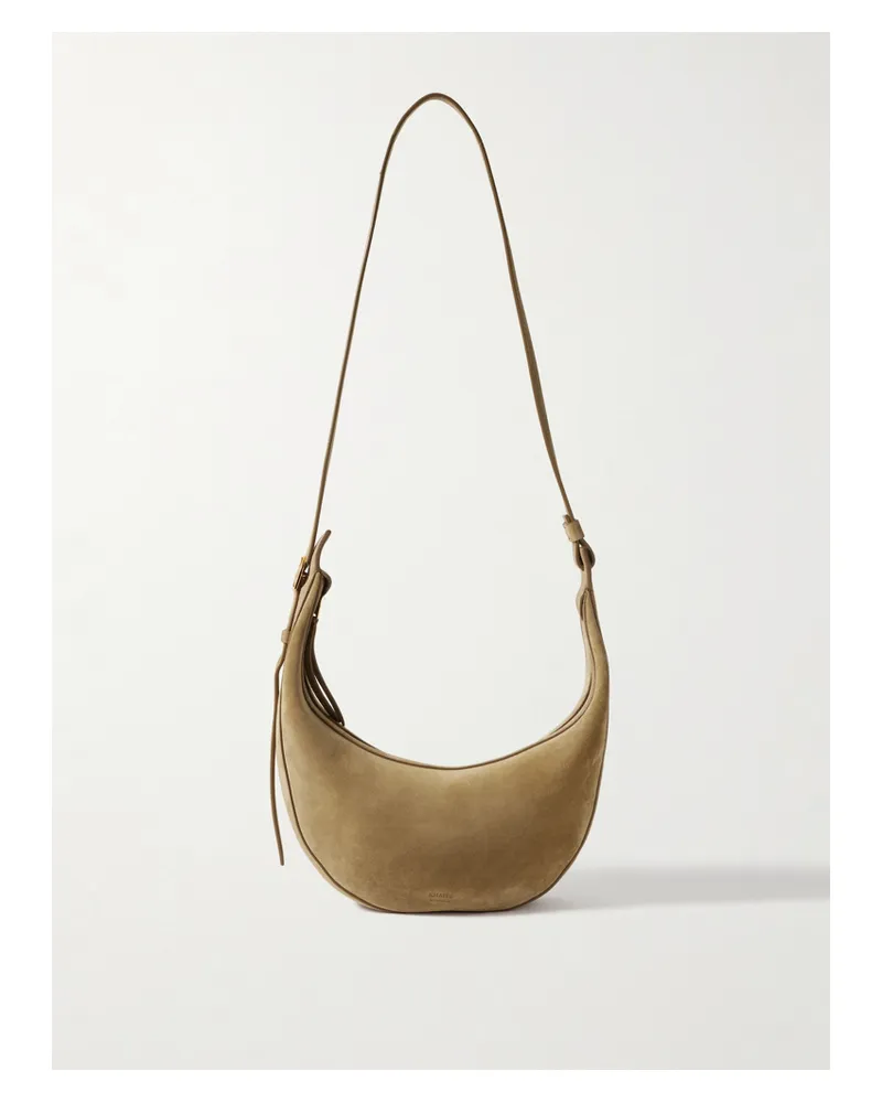KHAITE Augustina Small Suede Shoulder Bag - Brown Brown