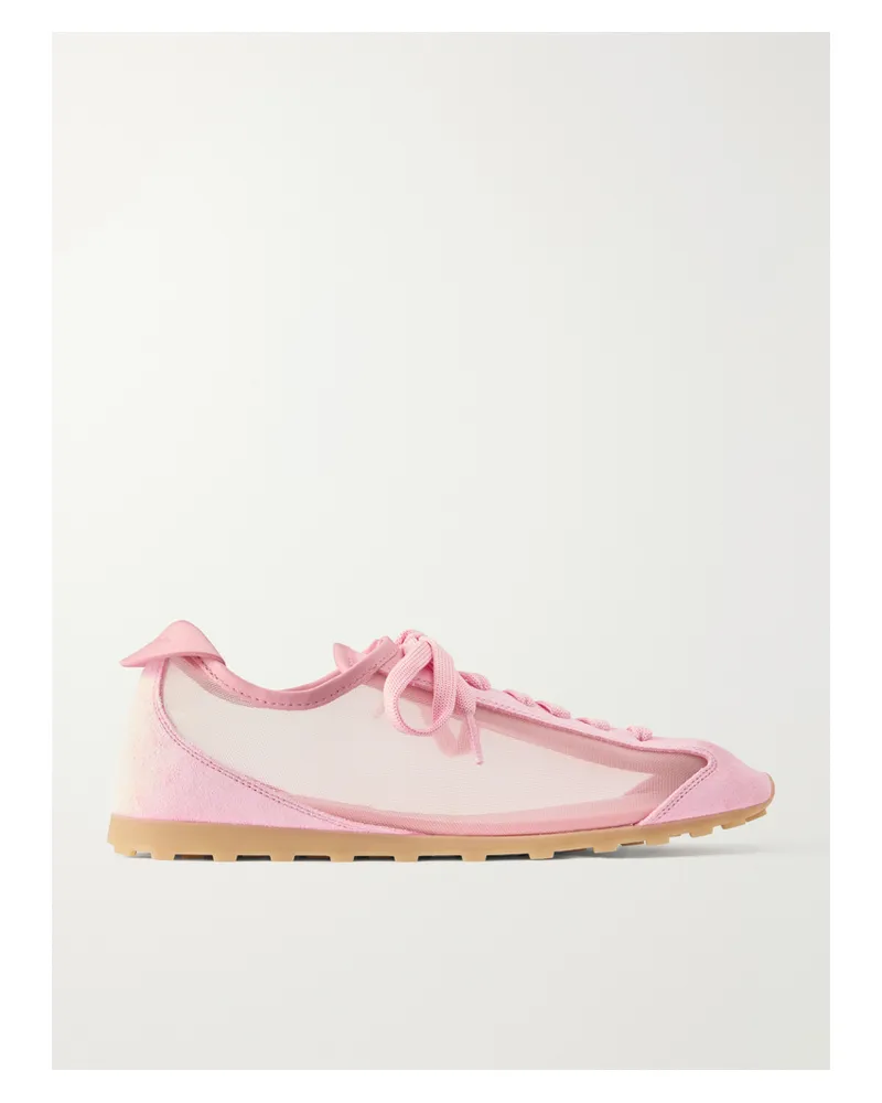 Jacquemus Les Tennis Suede And Leather Trimmed Mesh Sneakers - Pink Pink