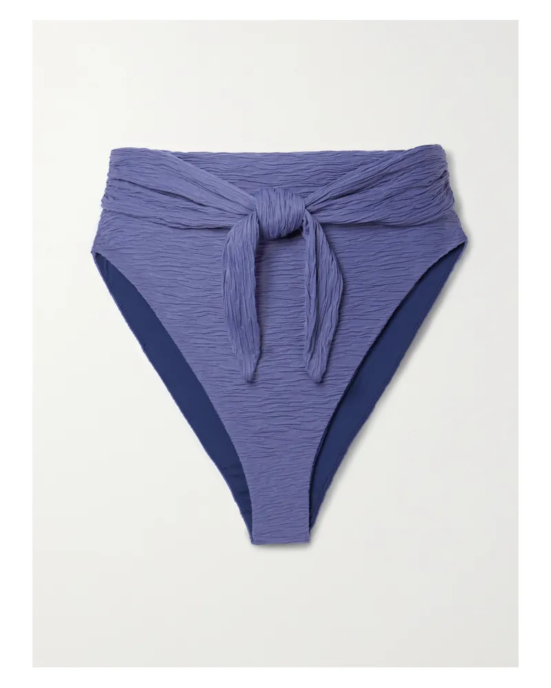 Mara Hoffman Goldie Bikini-höschen Aus Recyceltem Stretch-matelassé Zum Binden - Blau Blau