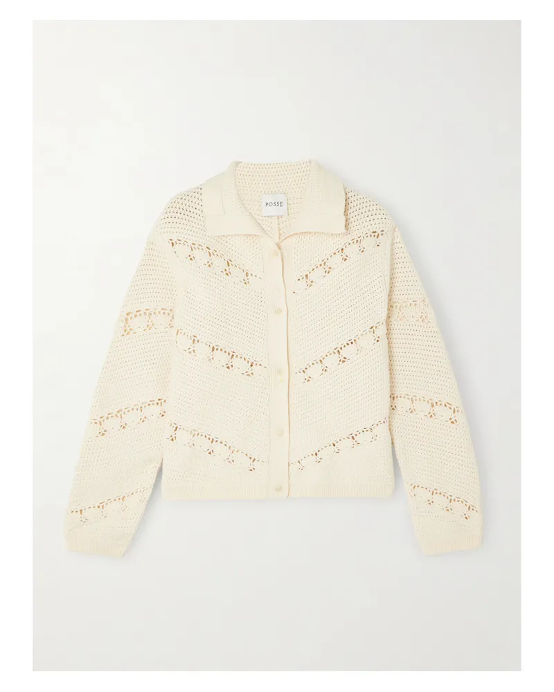 Posse Dylan Crocheted Cardigan - Cream Cream