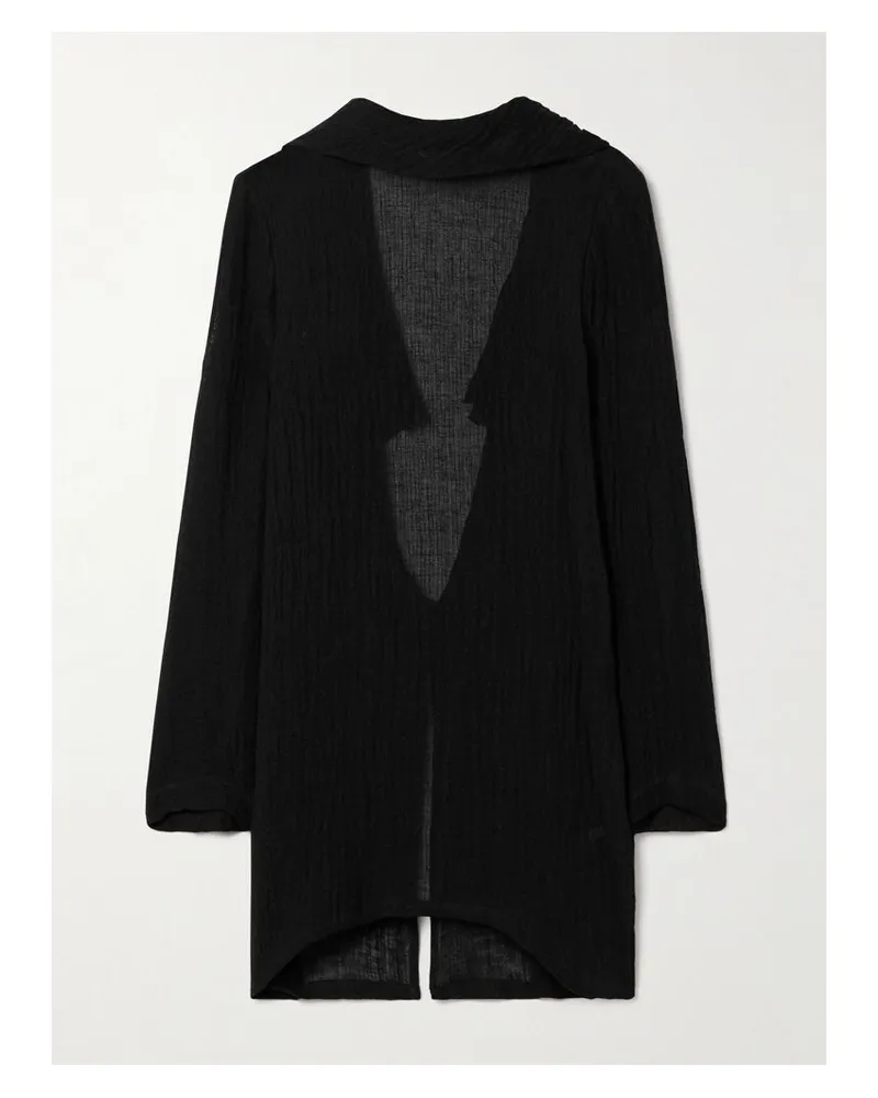 Lisa Marie Fernandez Rückenfreie Tunika Aus Gaze Aus Einer Leinenmischung Mit Volants - Schwarz Schwarz