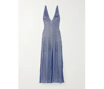 Missoni Mare Strandkleid aus Häkelstrick in Metallic-optik Blau