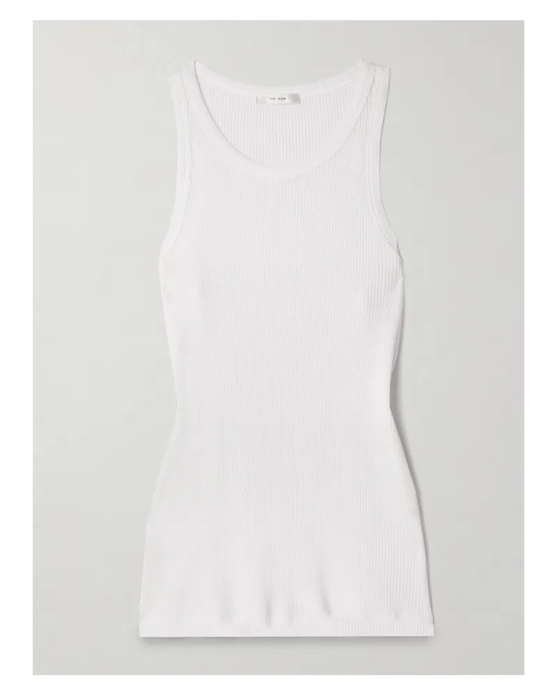 The Row Misty Tanktop Aus Geripptem Baumwoll-jersey - Weiß Weiß