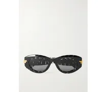 Oval-frame Acetate Sunglasses - Black