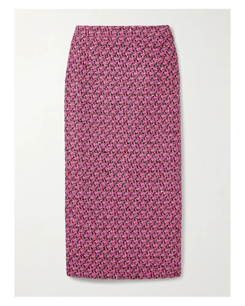 Alessandra Rich Midirock Aus Tweed Mit Pailletten - Pink Pink