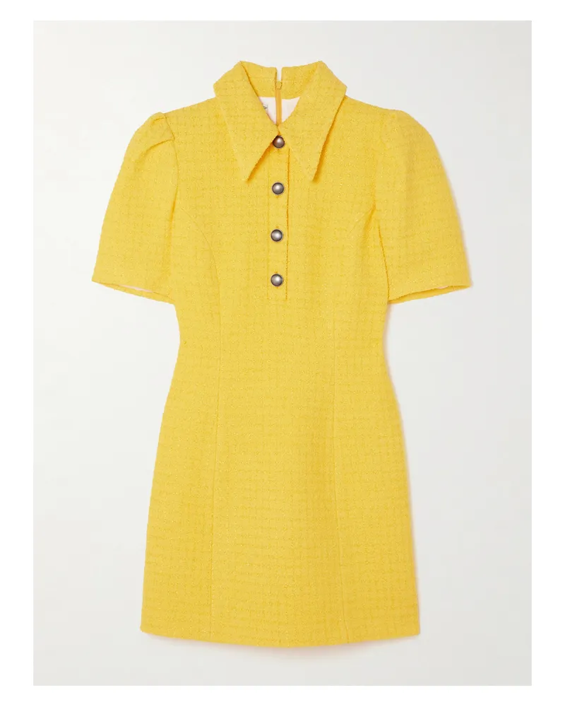 Alessandra Rich Minikleid Aus Bouclé - Gelb Gelb