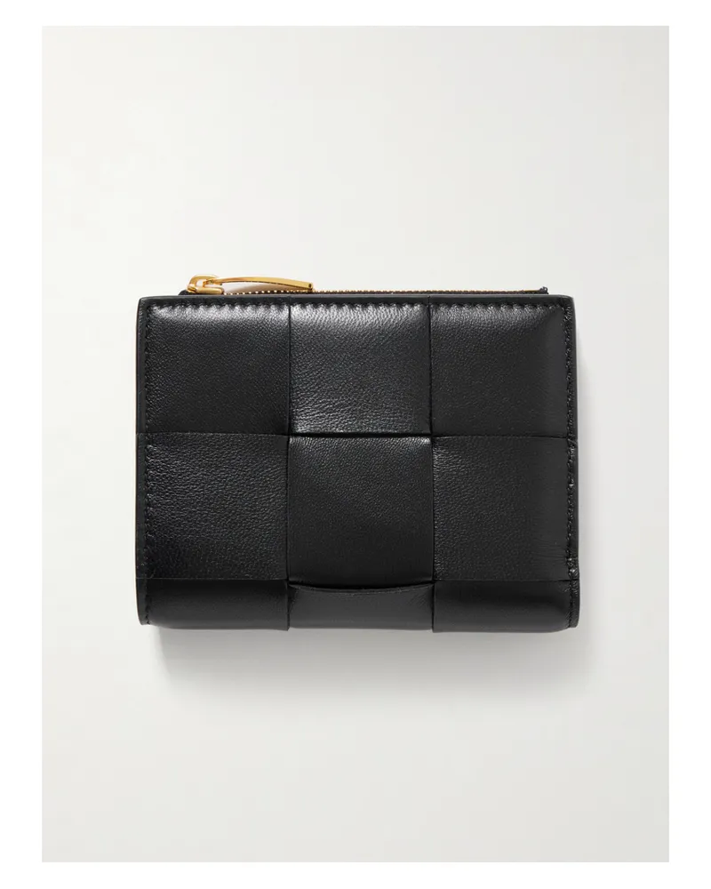Bottega Veneta Cassette Portemonnaie Aus Intrecciato-leder - Schwarz Schwarz