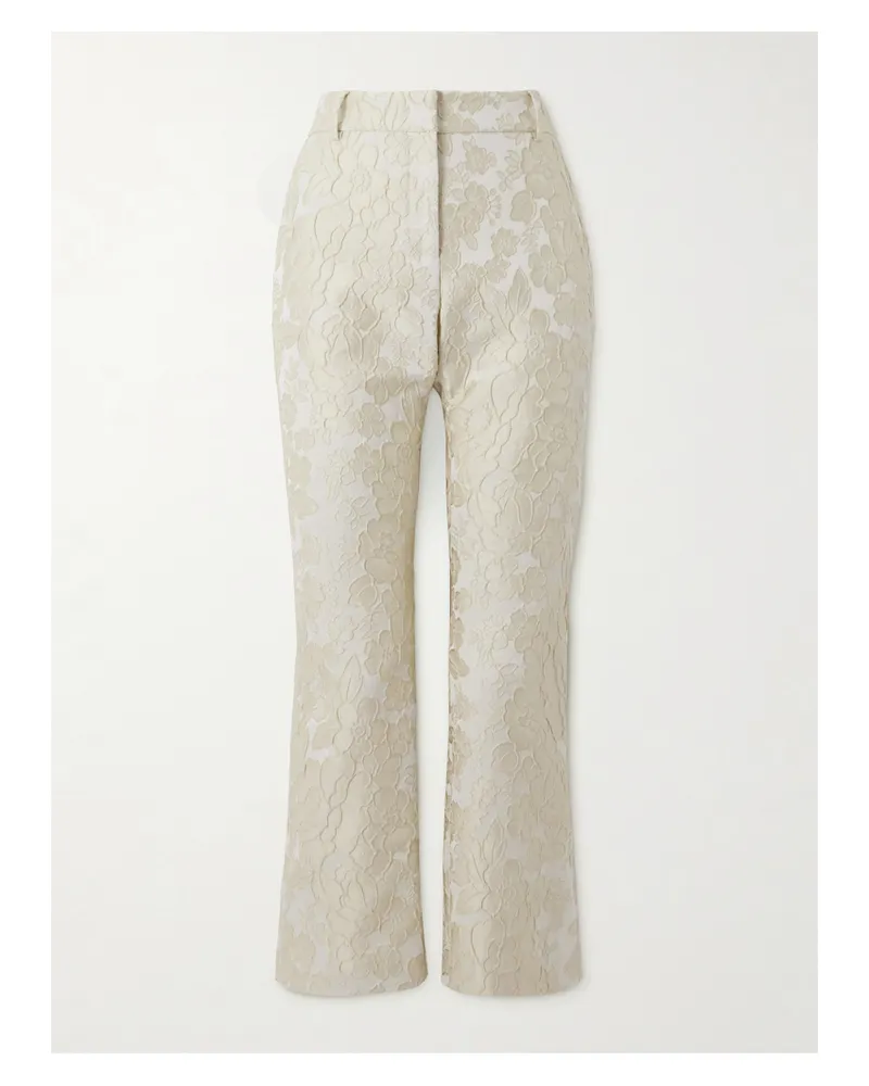 La DoubleJ 24/7 Verkürzte Bootcut-hose Aus Brokat - Creme Creme