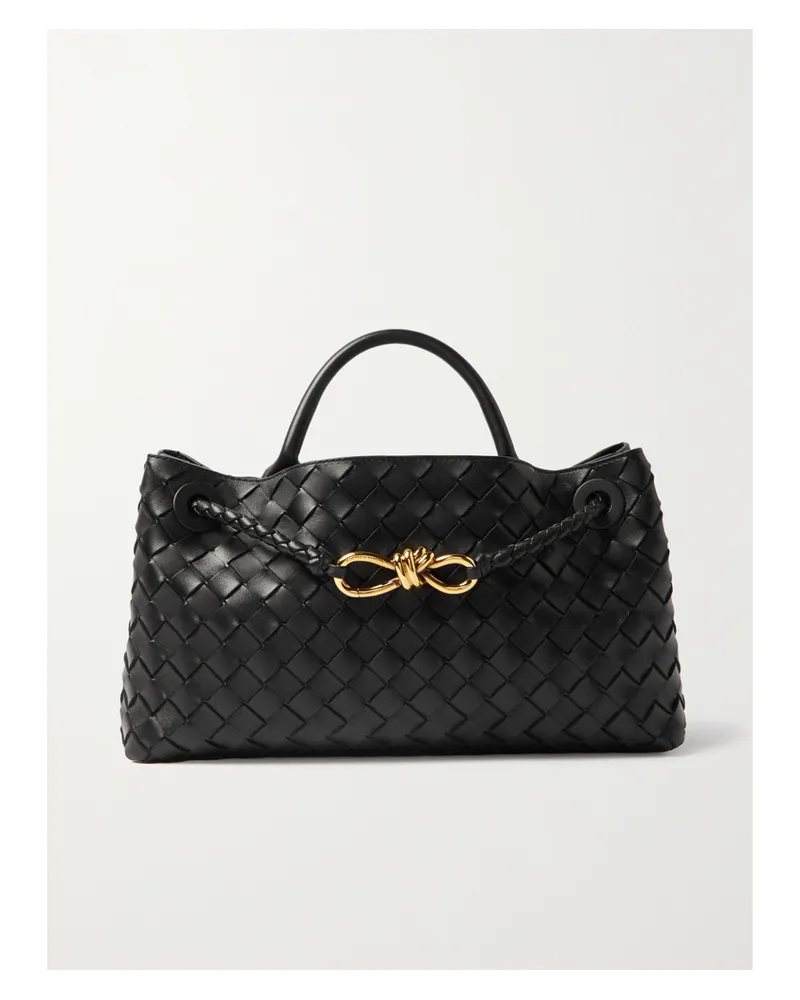 Bottega Veneta East/west Andiamo Small Intrecciato Leather Tote - Black Black