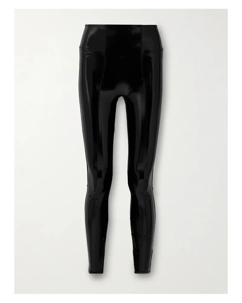 Spanx Faux Patent-leather Leggings - Black Black