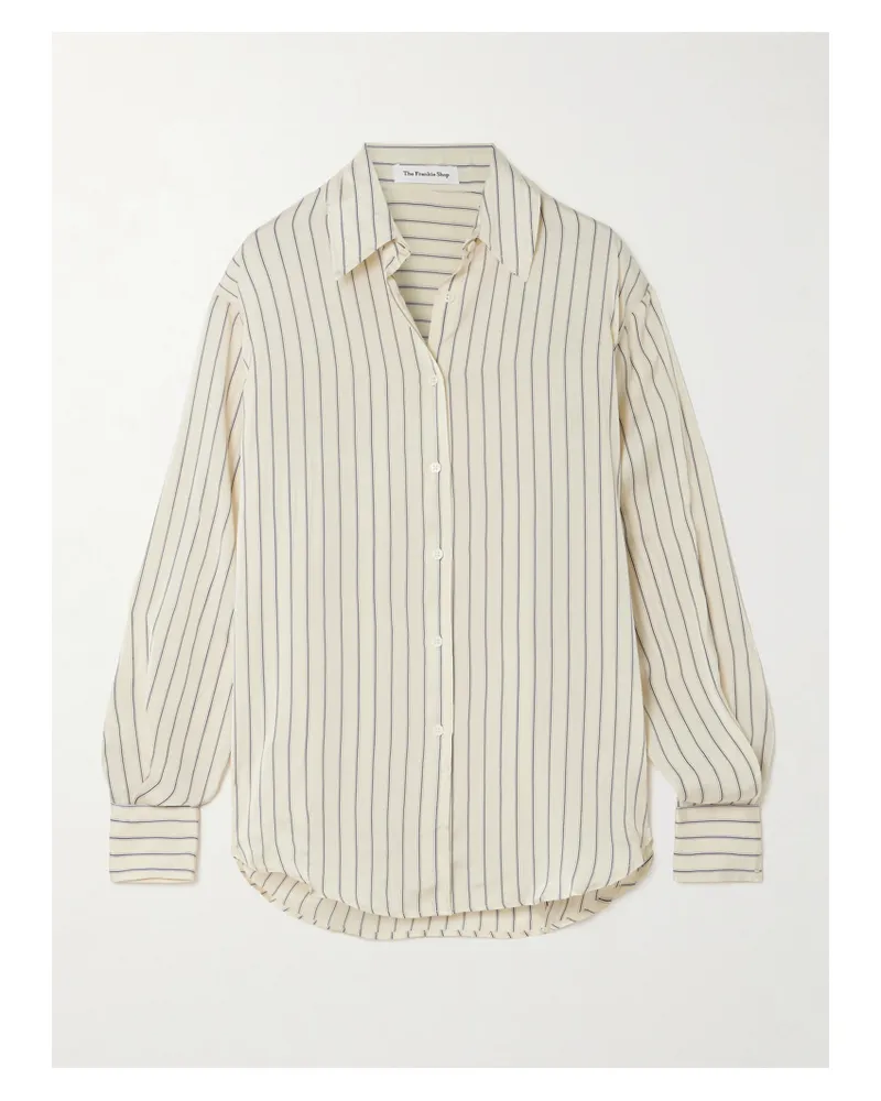 FRANKIE Shop Peri Hemd Aus Satin Mit Nadelstreifen - Creme Creme