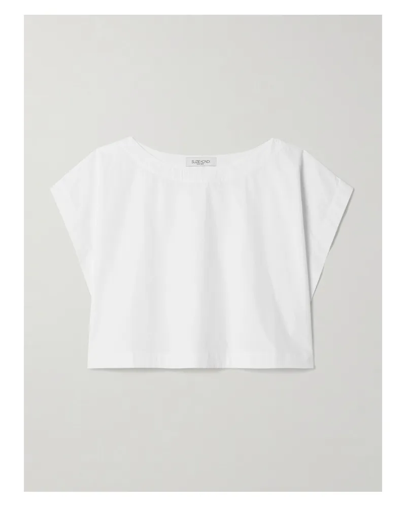 Suzie Kondi Kori Cropped Cotton-poplin Top - White White