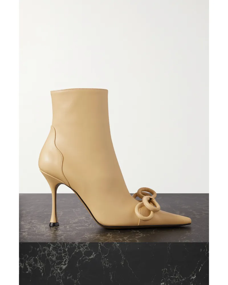 Mach & Mach Double Bow Ankle Boots Aus Leder - Neutral Neutral