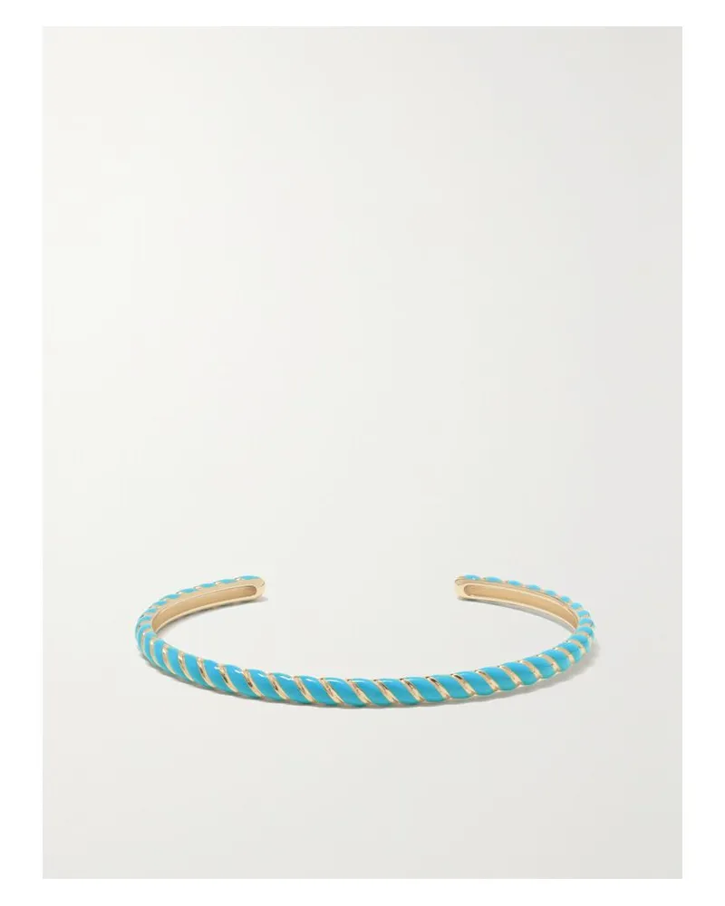 Alison Lou Streamer Armspange Aus 14 Karat Gold Mit Emaille - Blau Blau