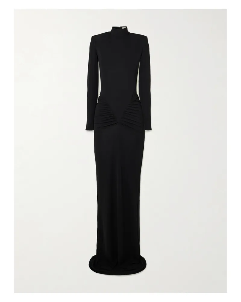 The New Arrivals Ilkyaz Ozel Darja Draped Stretch-jersey Gown - Black Black