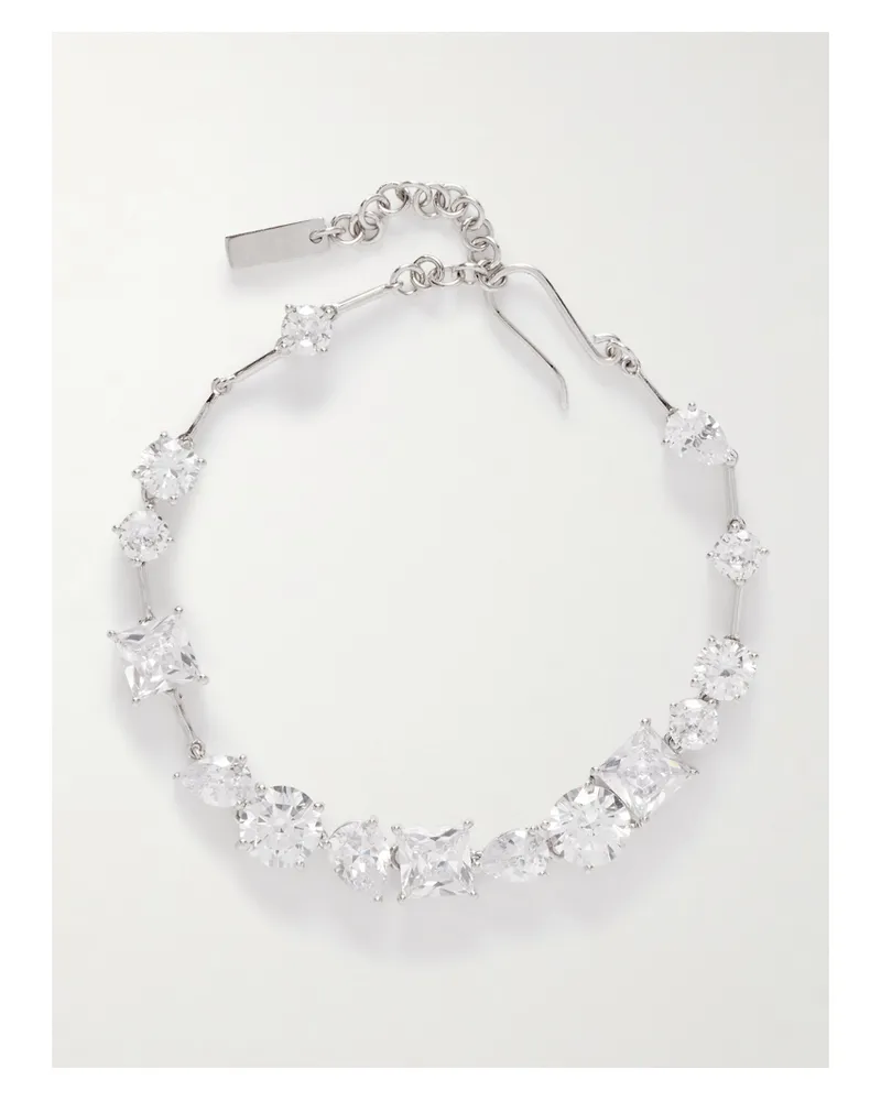 Completedworks Delicate Rhodium-plated Cubic Zirconia Bracelet - Silver Silver