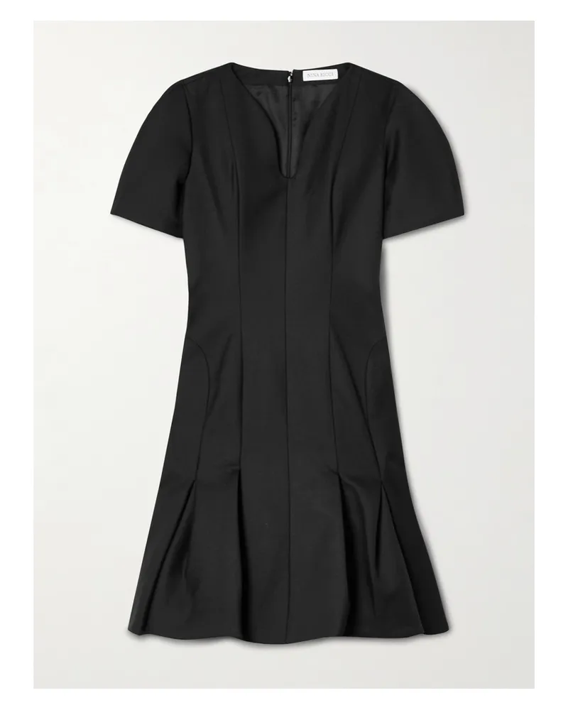 Nina Ricci Minikleid aus Wollgabardine Schwarz