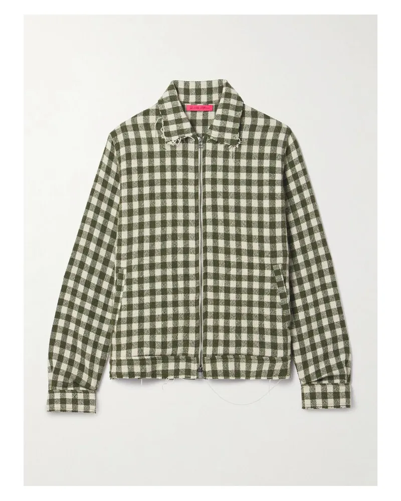 The Elder Statesman Decan Kaschmirjacke Mit Gingham-karomuster - Grün Grün