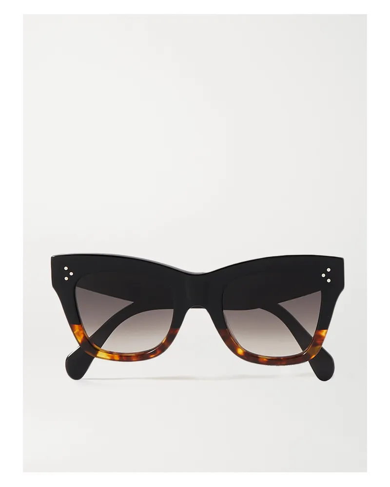 Celine Oversized Cat-eye Acetate Sunglasses - Black Black