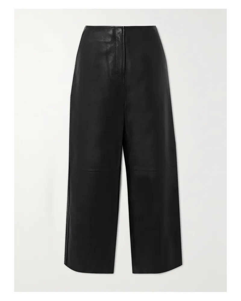 Totême Net Sustain Lederhose Mit Weitem Bein - Schwarz Schwarz