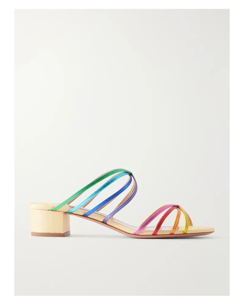 Aquazzura Tell Me Leather Sandals - Multi Multi