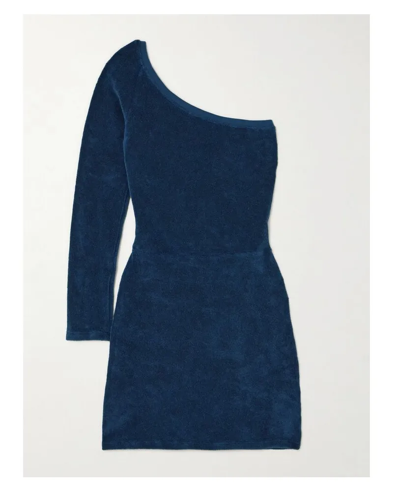 Suzie Kondi Athena Asymmetrisches Minikleid Aus Frottee Aus Einer Baumwollmischung - Blau Blau