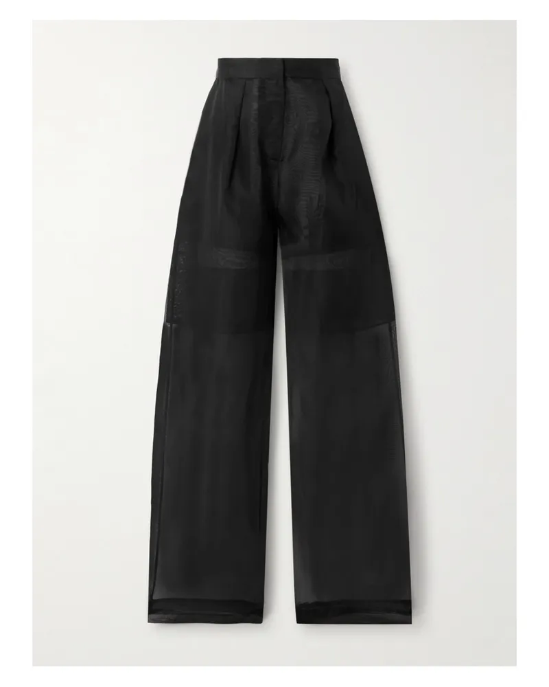 Le Kasha 1918 Ostie Hose Mit Weitem Bein Aus Seidenorganza Mit Falten - Schwarz Schwarz