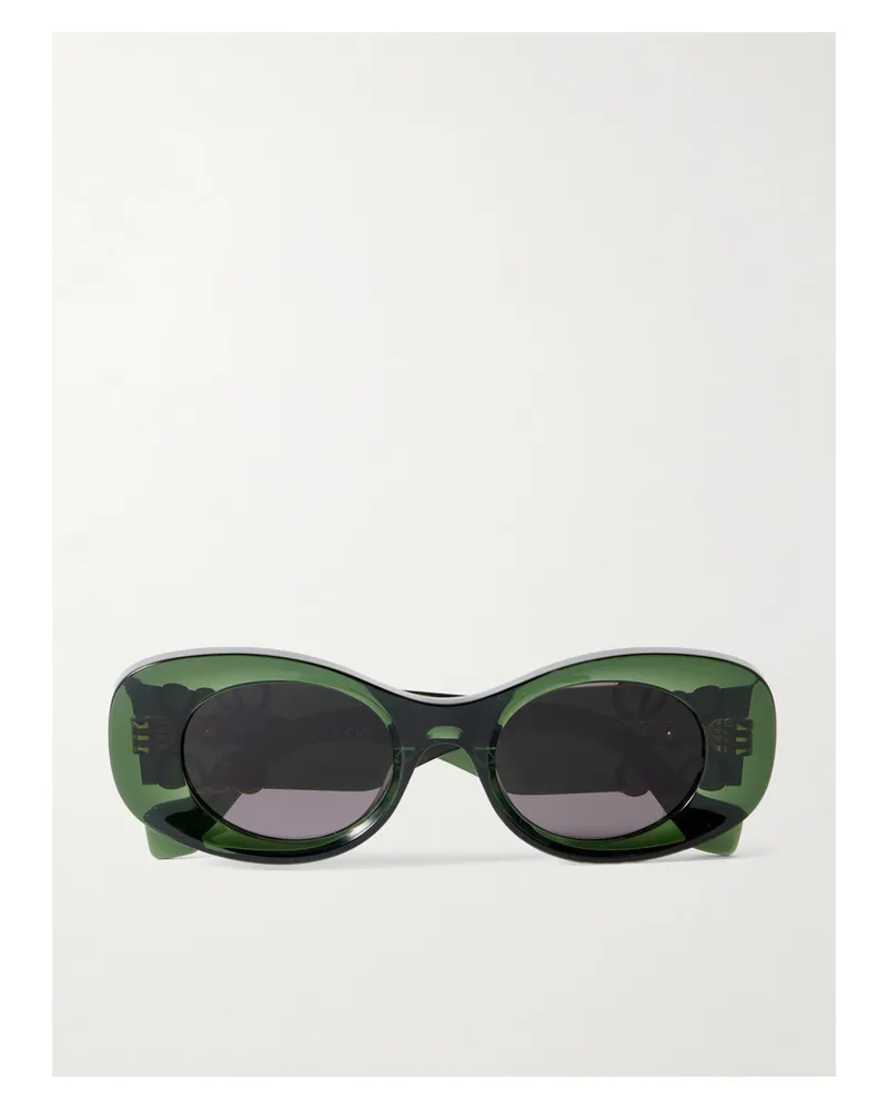 Loewe Anagram Oversized Cat-eye Acetate Sunglasses - Green Green