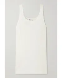 Saint Laurent Tanktop aus Geripptem Jersey aus einer Modal-baumwollmischung Creme