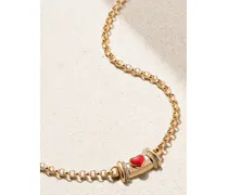 Warrior Venus Kette Aus 18 Karat Gold Mit Koralle Und Diamanten