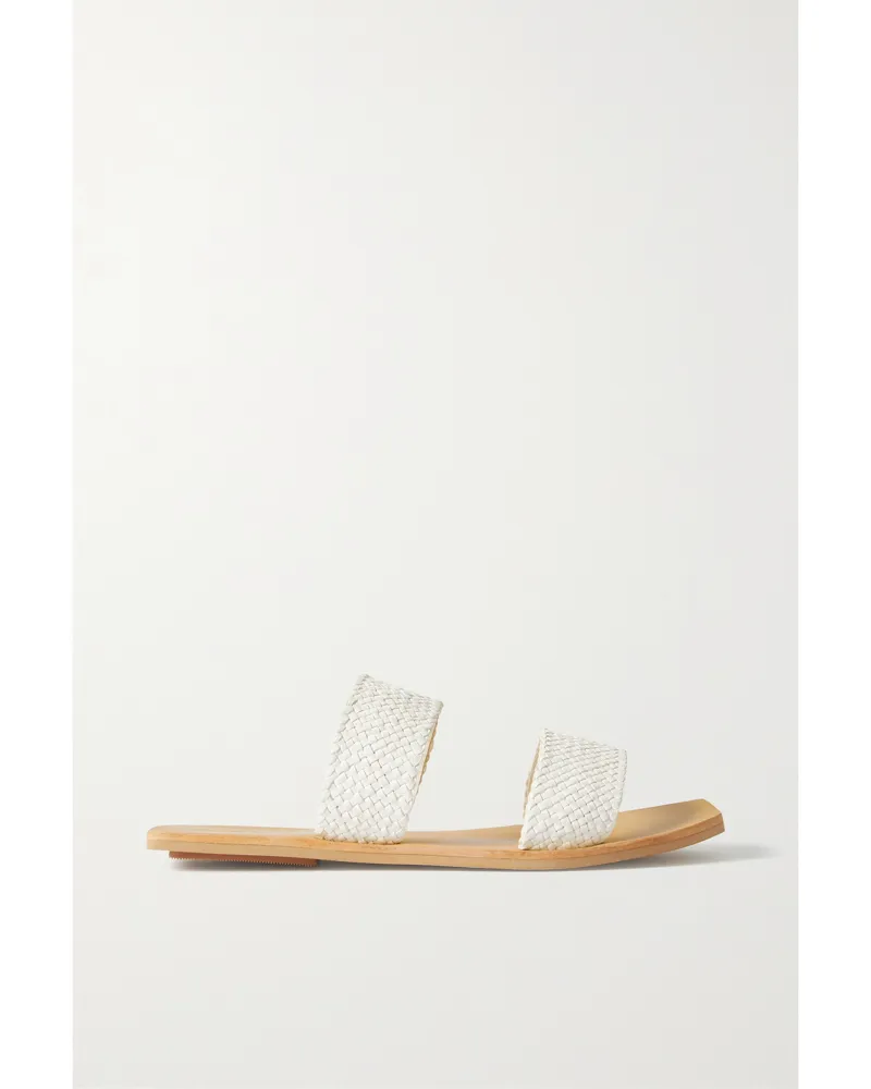St. Agni Net Sustain Clea Pantoletten Aus Geflochtenem Leder - Weiß Weiß