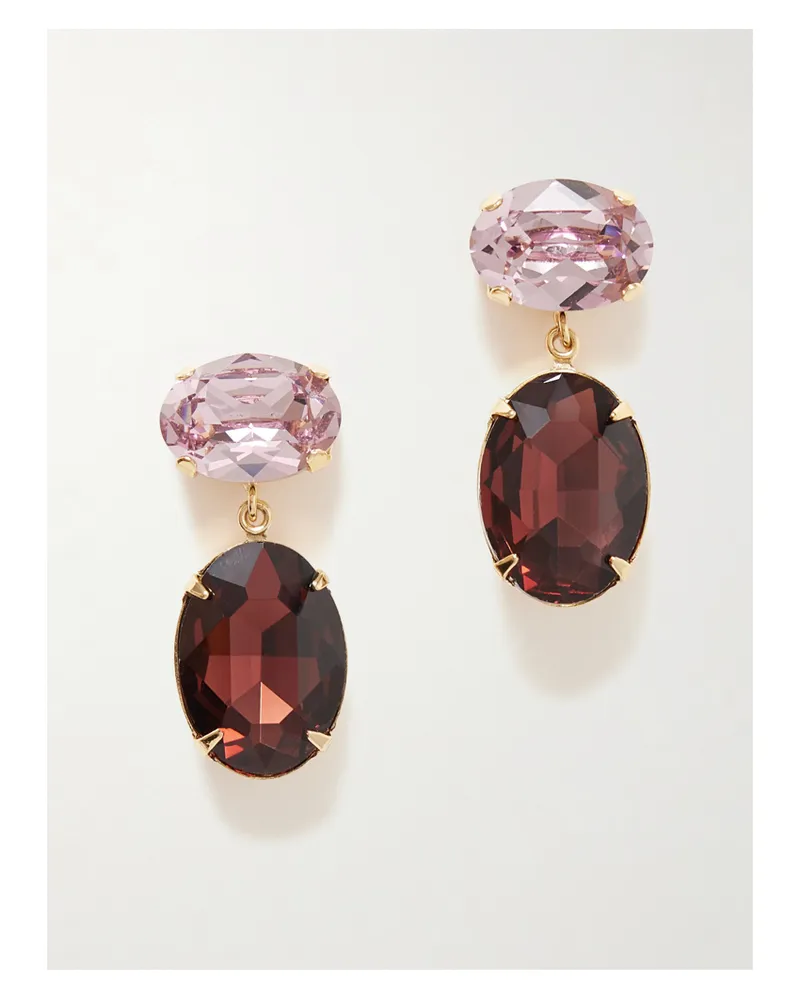 Jennifer Behr Lenora Gold-plated Crystal Earrings - Red Red