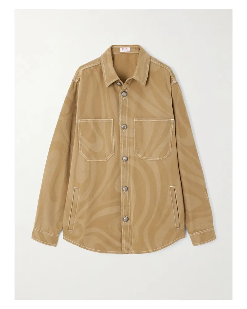 Emilio Pucci Jacke Aus Bedrucktem Baumwoll-canvas - Neutral Neutral