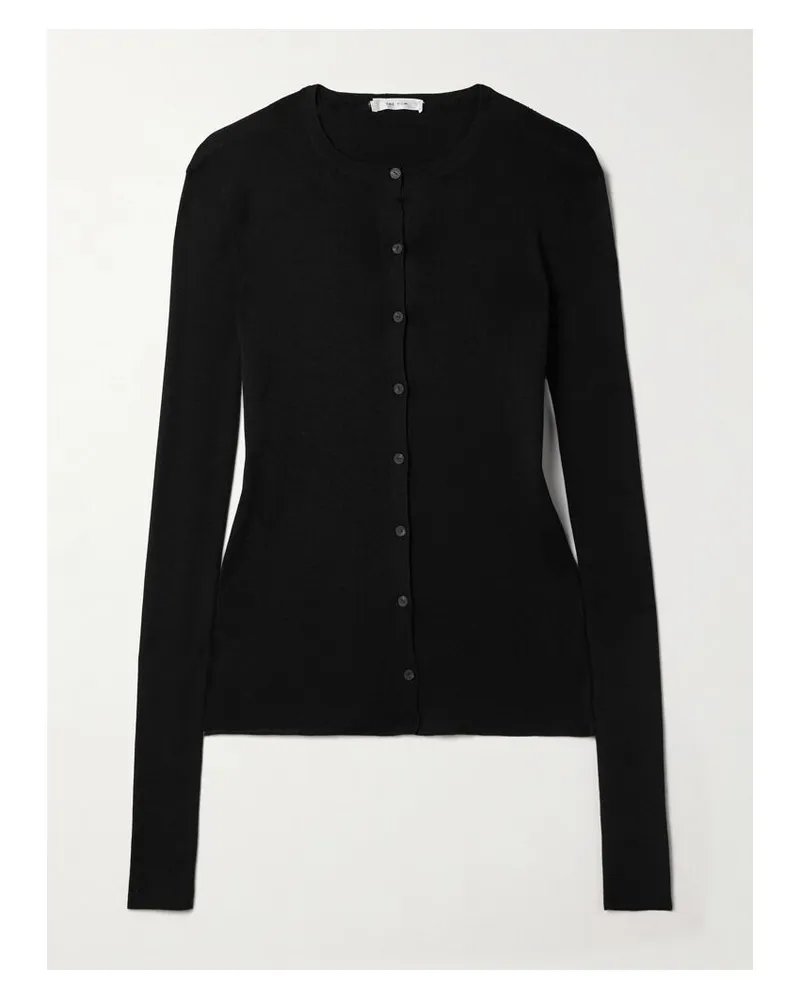 The Row Josette Cardigan Aus Seide - Schwarz Schwarz
