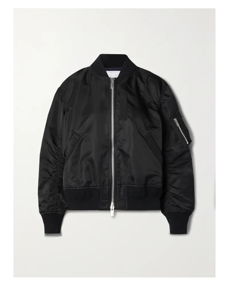 Sacai Ma-1 Bomberjacke Aus Shell - Schwarz Schwarz