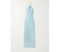 Riva Neckholder-robe Aus Crêpe Mit Raffungen - Blau