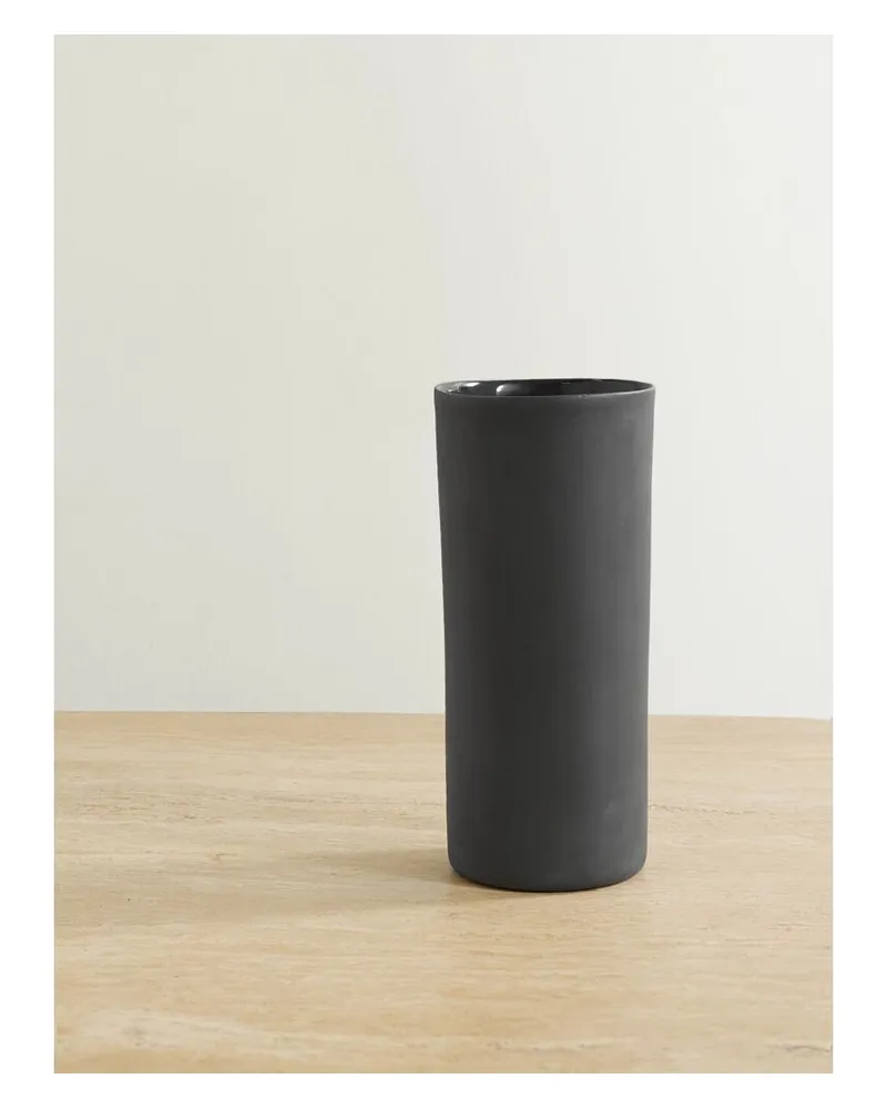 Mud Australia Net Sustain Round Mittelgroße Porzellanvase - Grau Grau