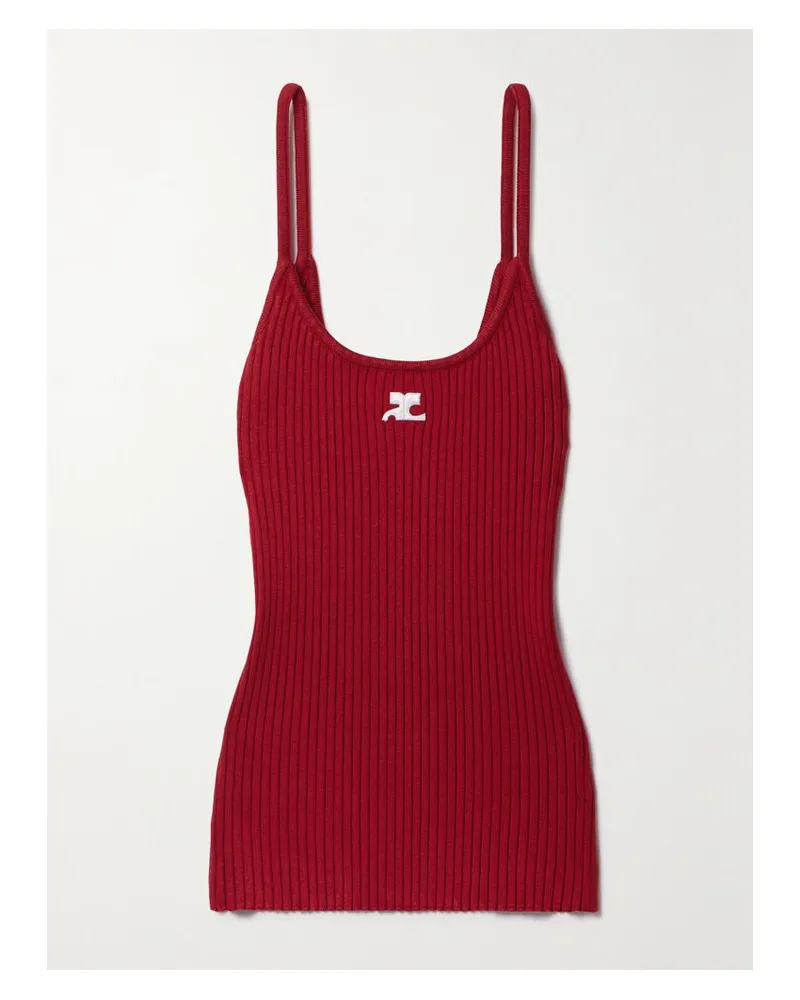Courrèges Reedition Tanktop Aus Rippstrick Mit Applikation - Rot Rot