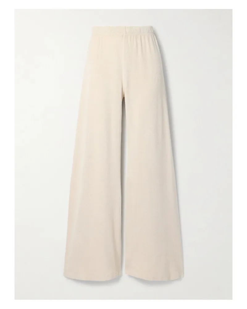 Suzie Kondi Zephyra Jogginghose Mit Ausgestelltem Bein Aus Frottee Aus Einer Baumwollmischung - Creme Creme