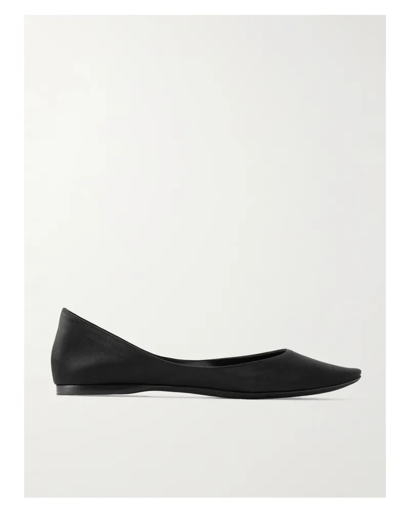 Saint Laurent Lou Ballerinas Aus Satin - Schwarz Schwarz
