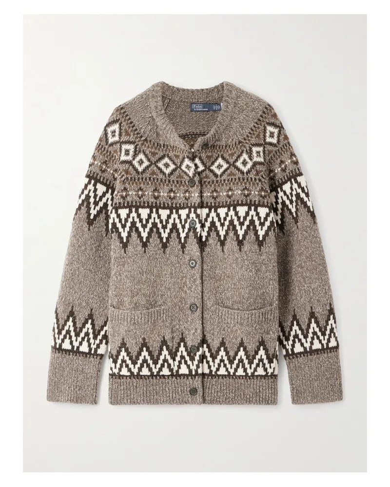 Ralph Lauren Cardigan Aus Einer Wollmischung Mit Fair-isle-muster - Neutral Neutral
