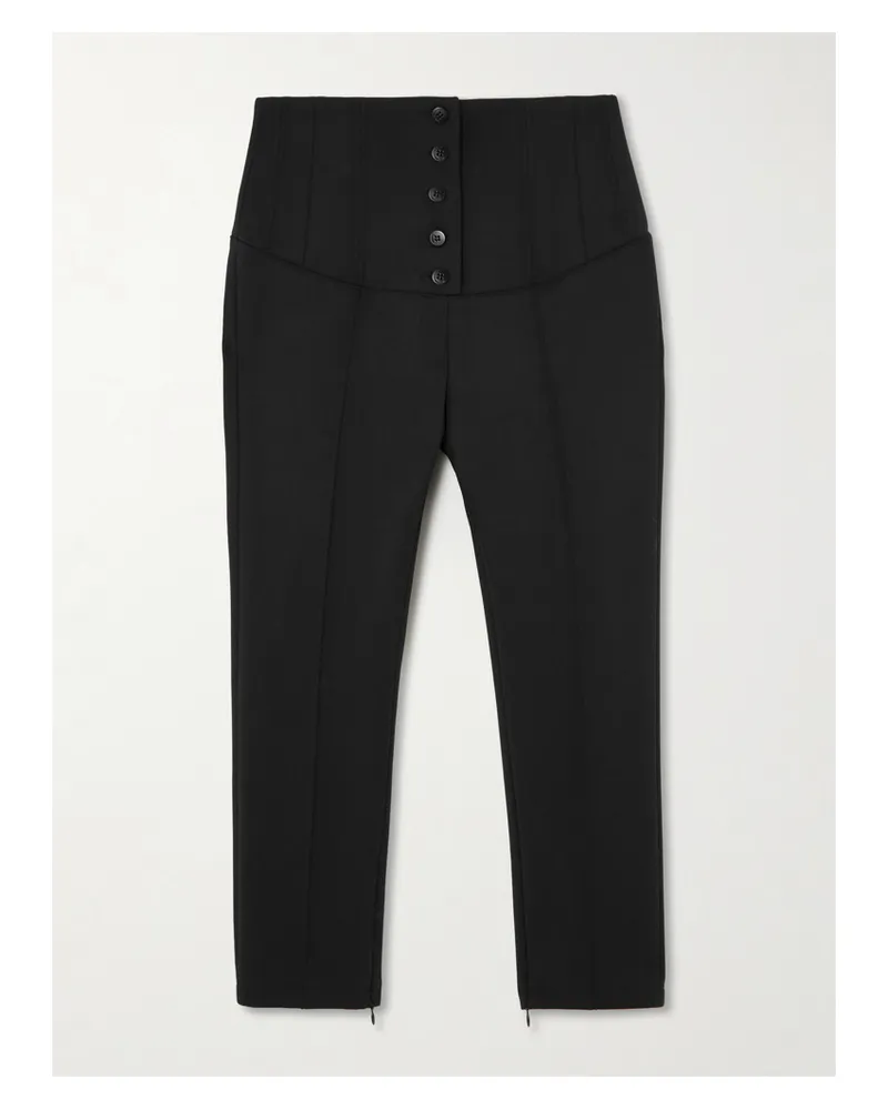 Jacquemus Le Pantalon Arlesien Crepe Skinny Capri Pants - Black Black