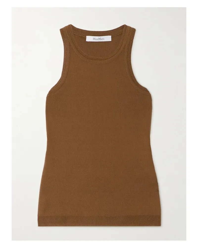 Max Mara Arnes Tanktop Aus Baumwolle - Braun Braun